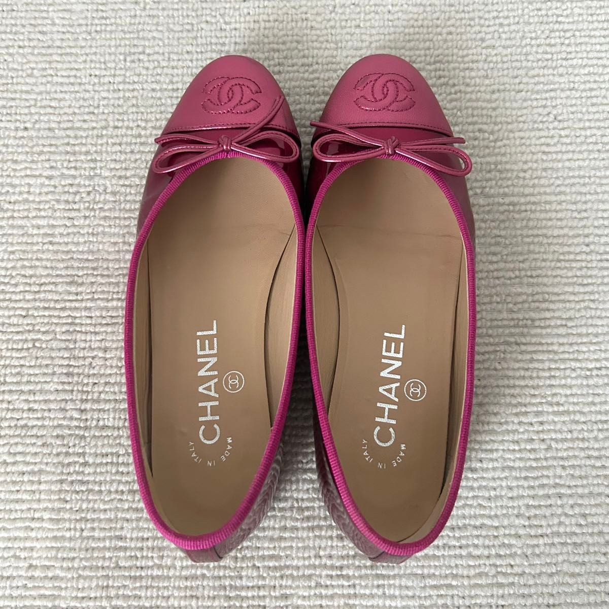 美品 CHANEL シャネル フラット バレエシューズ 21 5cm ピンク 美品 CHANEL シャネル フラット バレエシューズ 21 5cm ピンク