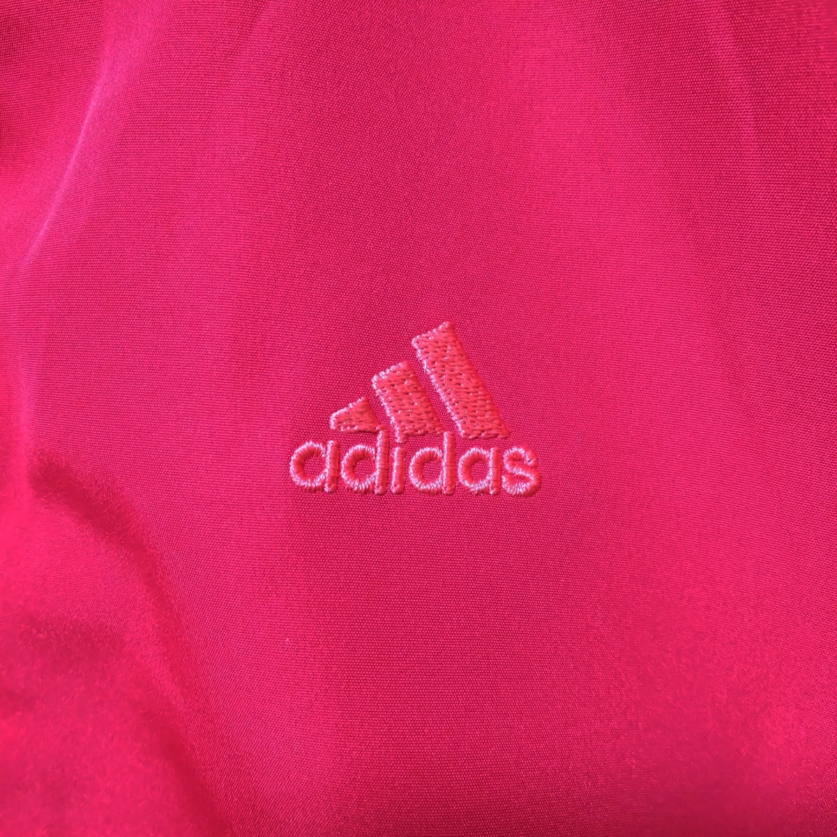 【スポーツ全般】adidas アディダス 長袖 ジップジャケット ウインドブレーカー レディース Mサイズ ピンク 裏メッシュ 刺繍ロゴ_画像4