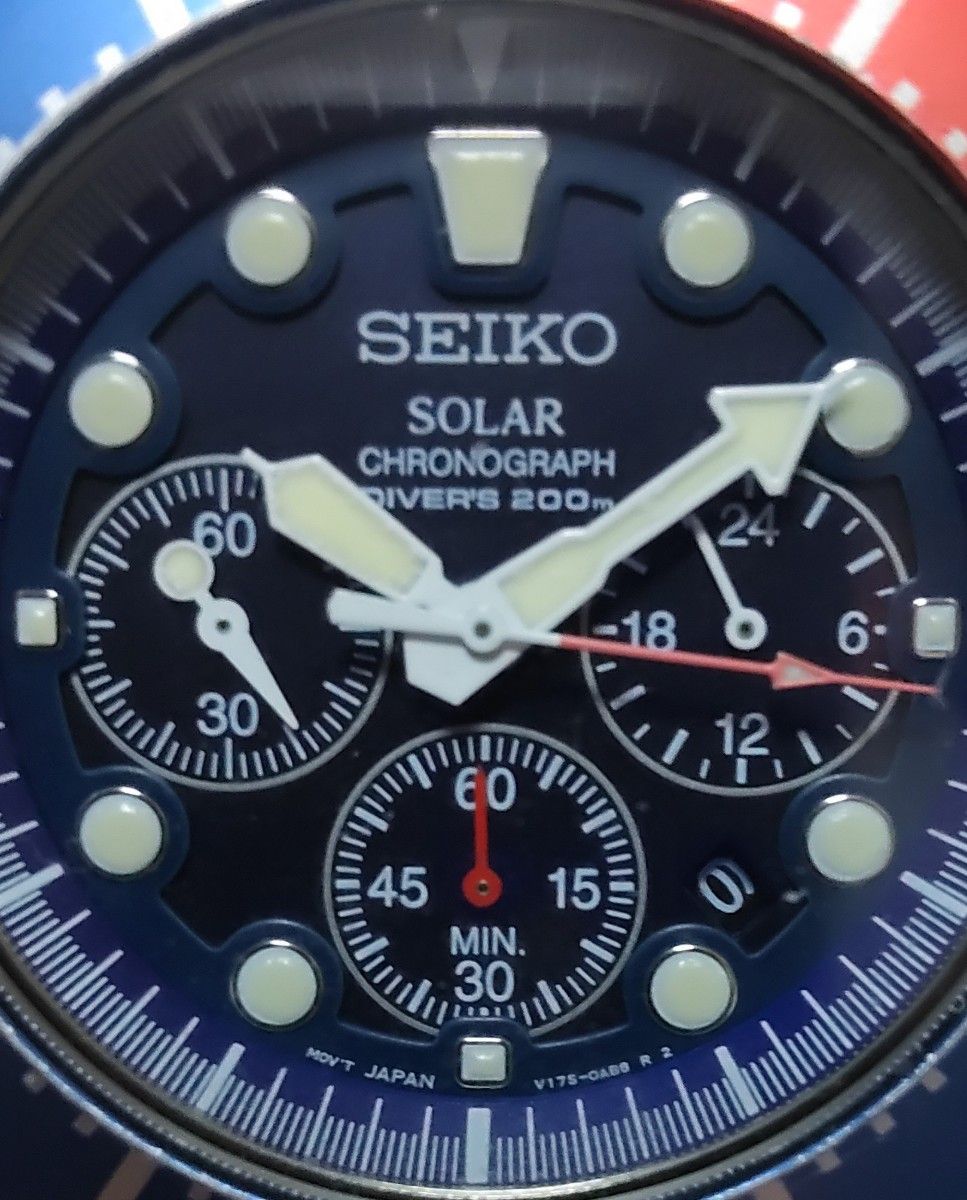 希少 SEIKO Solar クロノグラフ Divers200 ヴィンテージ 希少 SEIKO Solar クロノグラフ Divers200 ヴィンテージ