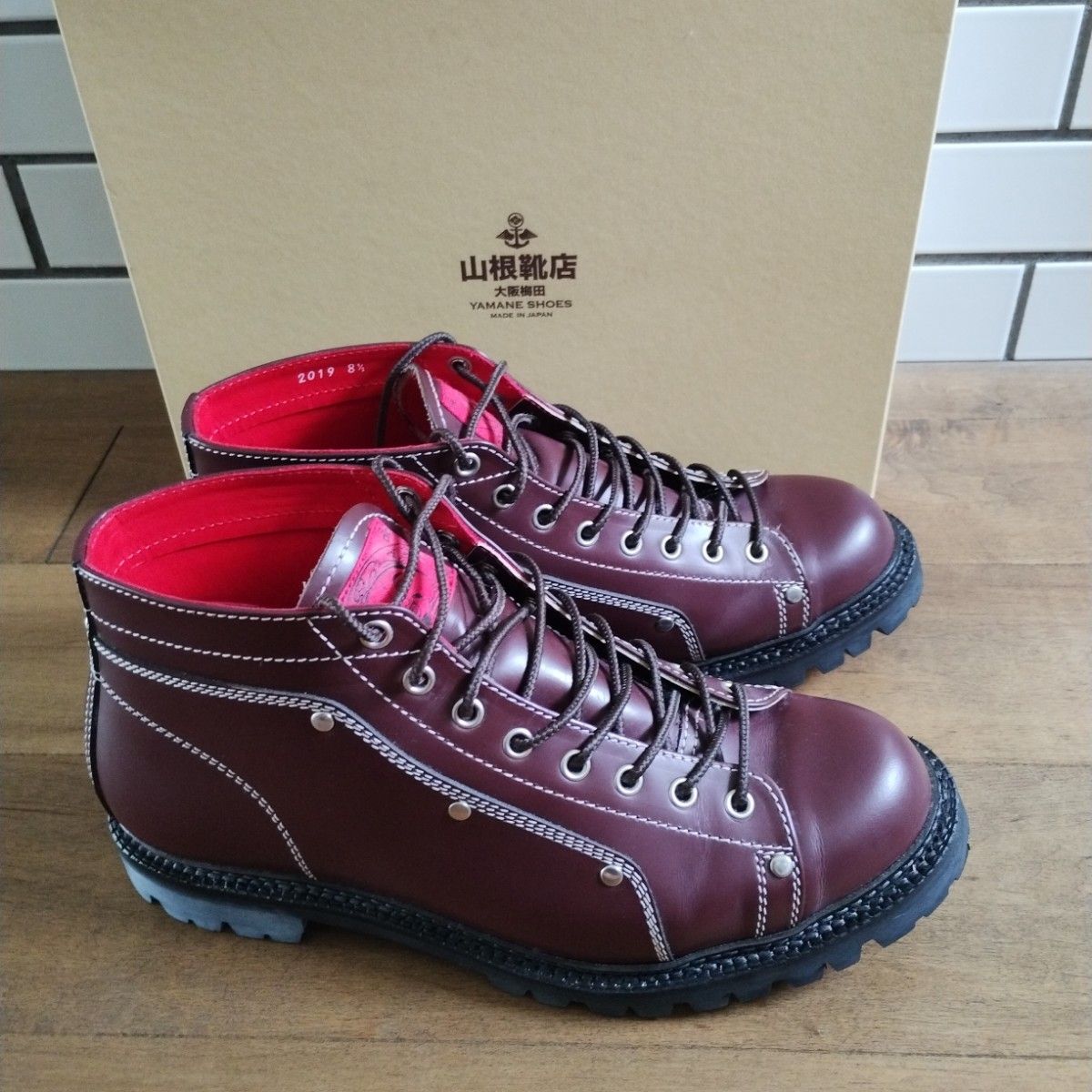 EVISU/山根靴店 モンキーブーツ MIDCUT 8 1/2 26 5cm 希少Wine EVISU/山根靴店 モンキーブーツ MIDCUT 8 1/2 26 5cm 希少Wine