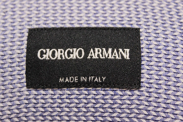 美品　ジョルジオアルマーニ　GIORGIO ARMANI　最高級　本物　正規品　ホワイト×ブルー　シャツ　ビジネス　メンズ　RSCMCTRS33C_画像4