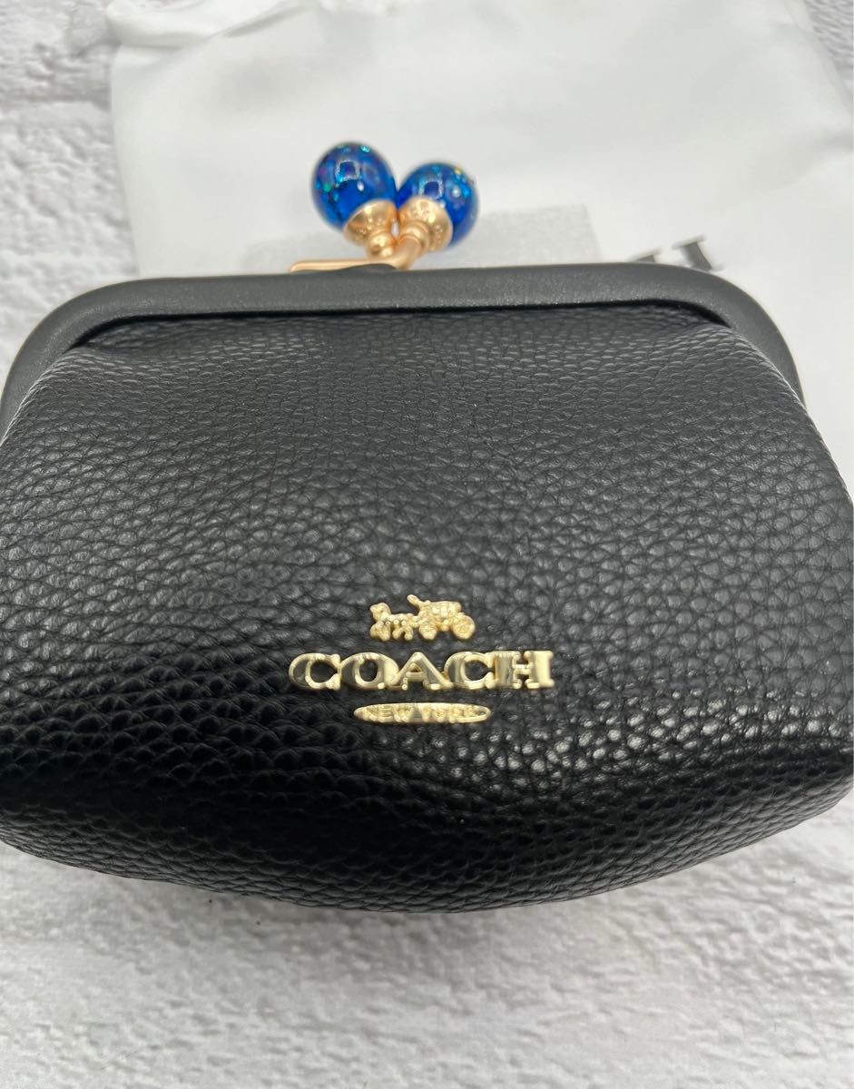 未使用 COACH キスロック がま口 コインケース ブラック 小銭 未使用 COACH キスロック がま口 コインケース ブラック 小銭