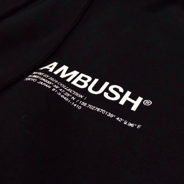 送料無料 SIZE 1 AMBUSH JERSEY HOODIE BLACK アンブッシュ パーカー ジャージ フーディー ブラック_画像3