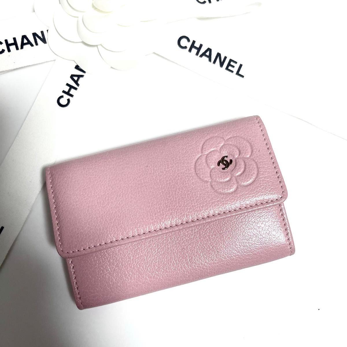 2455】CHANEL シャネル バタフライカメリア カードケース コイン 2455】CHANEL シャネル バタフライカメリア カードケース コイン