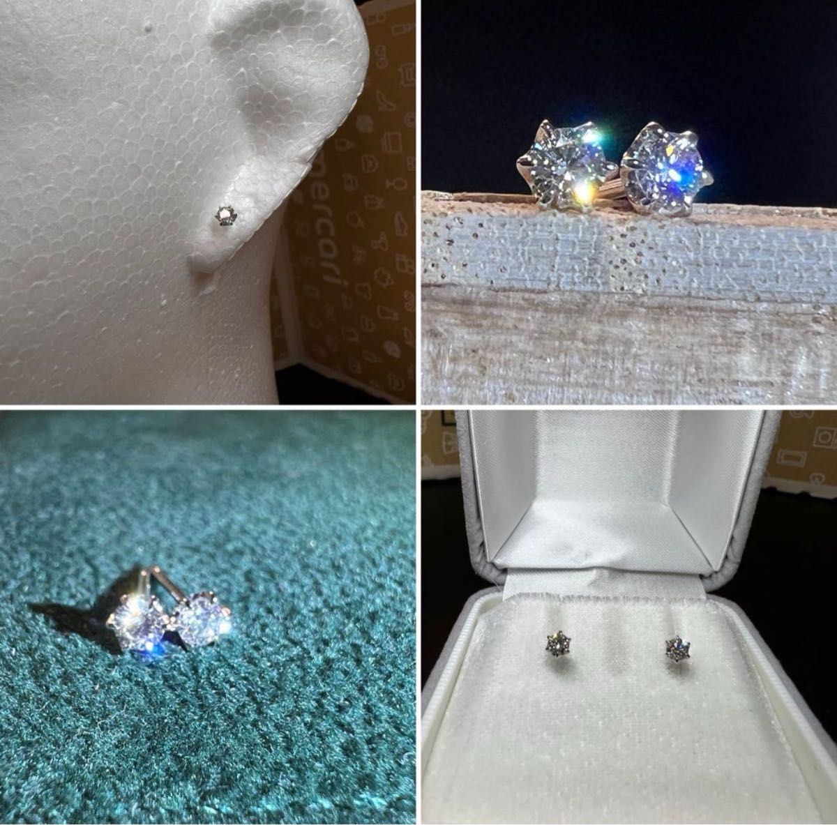 極照金庫ストック品 】ダイヤモンド プラチナ ピアス 両耳用 極照金庫ストック品 】ダイヤモンド プラチナ ピアス 両耳用