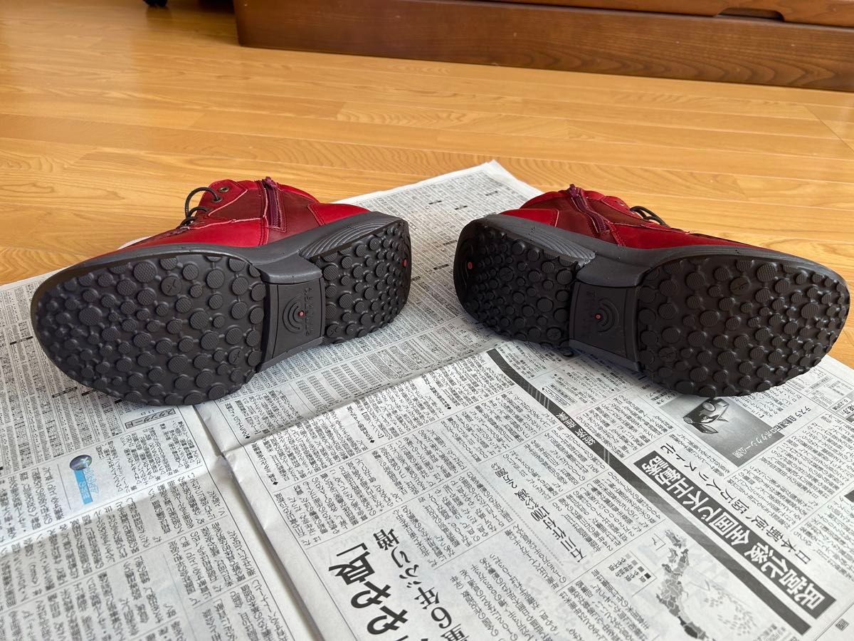 超美品)のさか ストレッチウォーカー ブーツ レッド サイズ38 超美品)のさか ストレッチウォーカー ブーツ レッド サイズ38