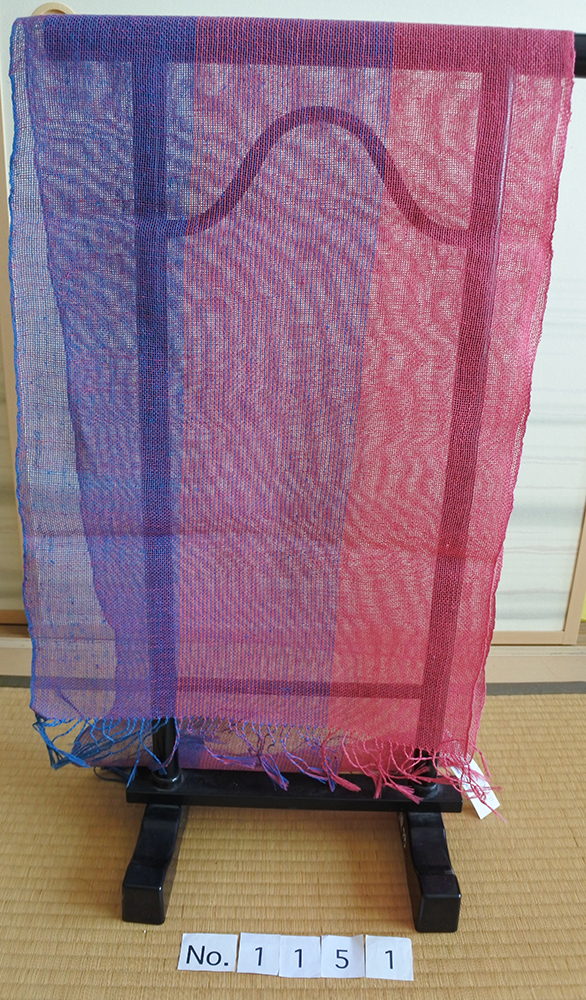 結城紬のショール（変わり織り）No1151
