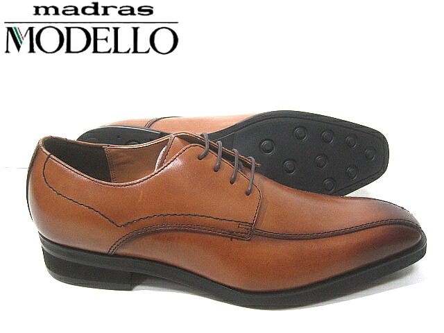 新品■マドラス モデロ　革靴　スワールトゥ　ビジネスシューズ　レザーシューズ　茶　ブラウン　ツーシーム　24.5cm madras MODELLO_画像1