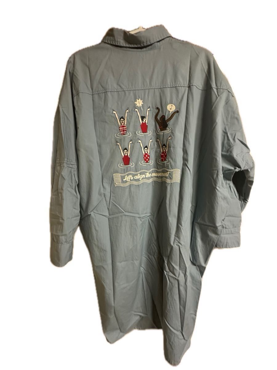 長袖 ロング シャツ バックプリント 着丈90裄丈78身幅70 シャツ 長袖 ロング シャツ バックプリント 着丈90裄丈78身幅70 シャツ