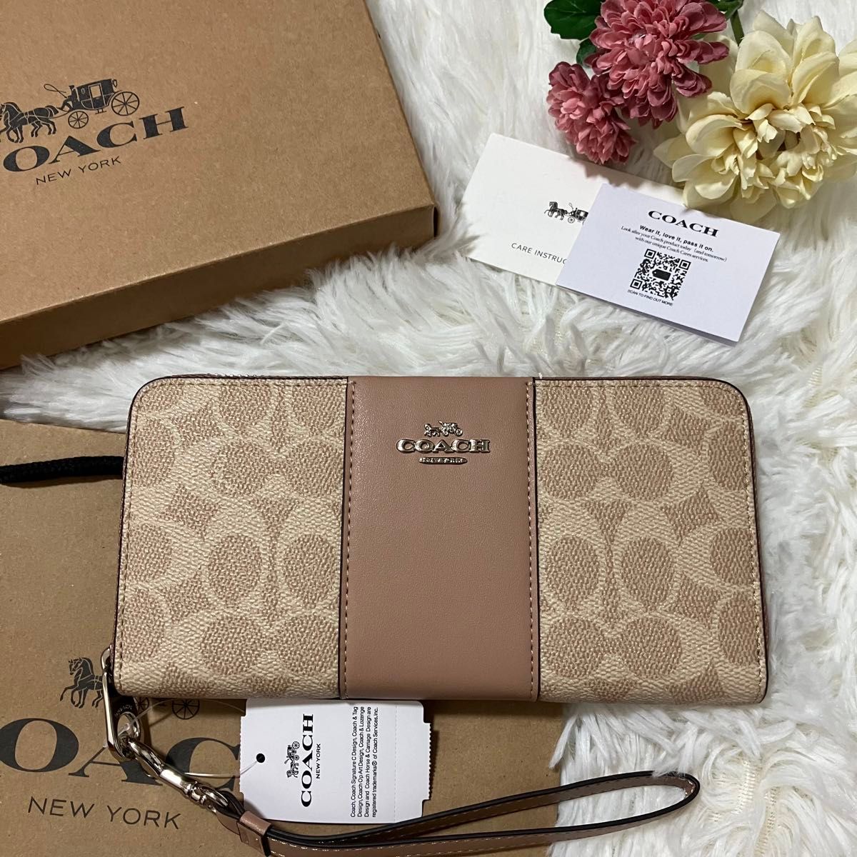 コーチ COACH 長財布 シグネチャー キャンバス ストライプ アウトレット 並行輸入品