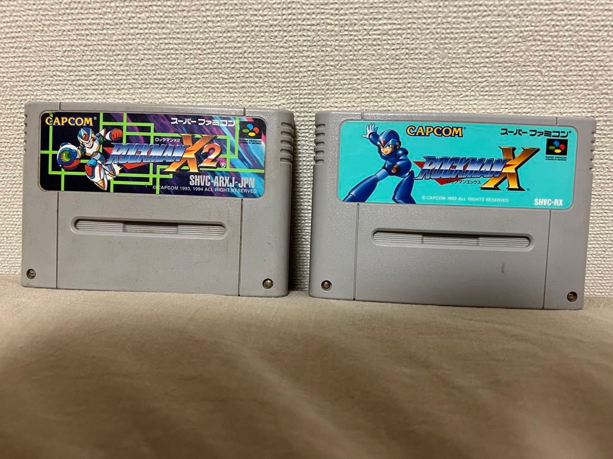 【冬バーゲン★特別送料無料!】 動作確認済み】ロックマンX ロックマンX2 スーパーファミコン アクション