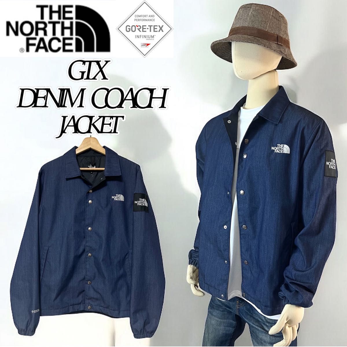 美品】THE NORTH FACE GTX DENIM COACH JACKET NP12042 ノース 美品】THE NORTH FACE GTX DENIM COACH JACKET NP12042 ノース