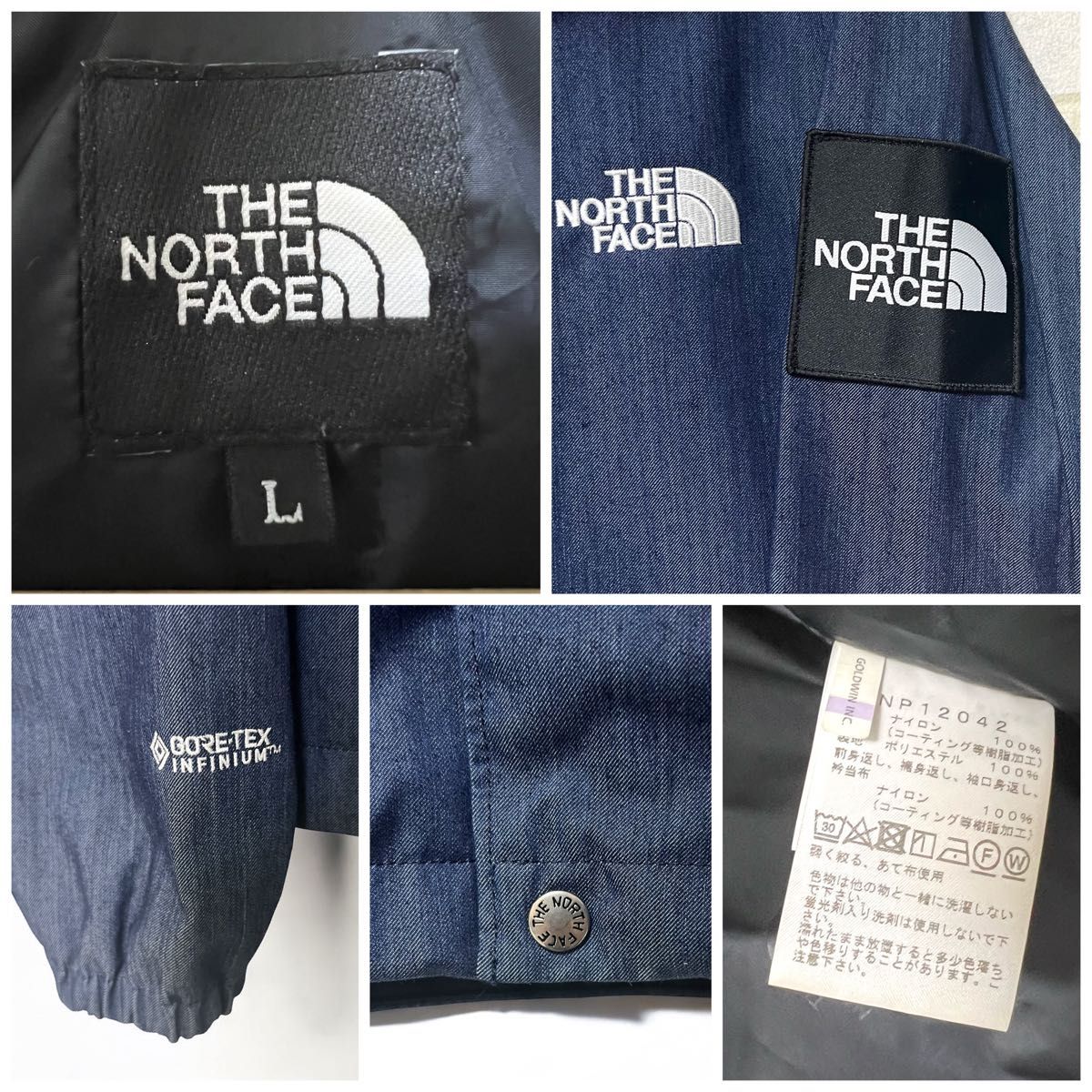 美品】THE NORTH FACE GTX DENIM COACH JACKET NP12042 ノース 美品】THE NORTH FACE GTX DENIM COACH JACKET NP12042 ノース