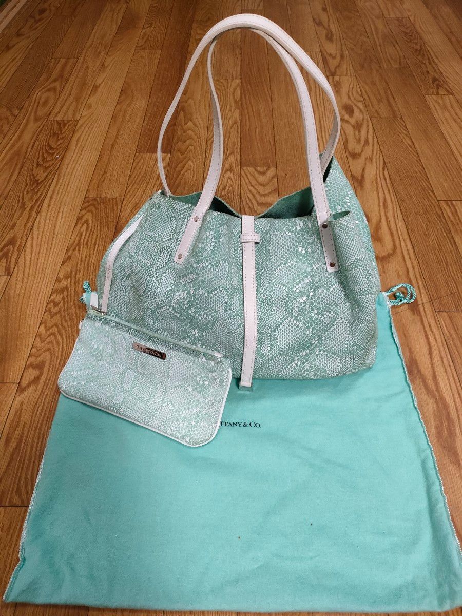 TIFFANY&Co. ティファニー スウェード トートバッグ 大容量 ブルー 