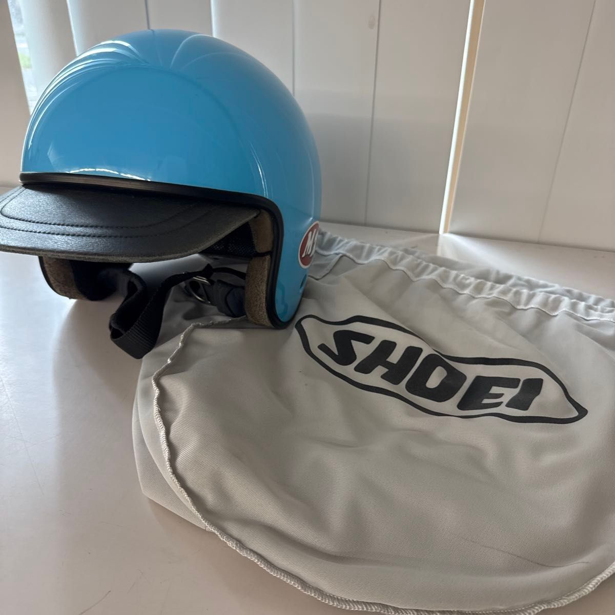 SHOEI MASH-2水色 ジェットヘルメット キムタク ビューティフル SHOEI MASH-2水色 ジェットヘルメット キムタク ビューティフル