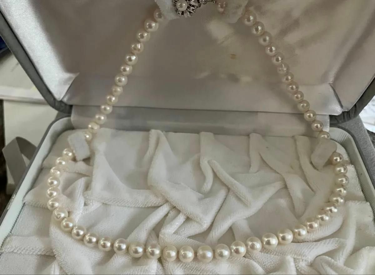 あこや本真珠 パール ネックレス 留め具SILVER刻印 ケース付き あこや本真珠 パール ネックレス 留め具SILVER刻印 ケース付き