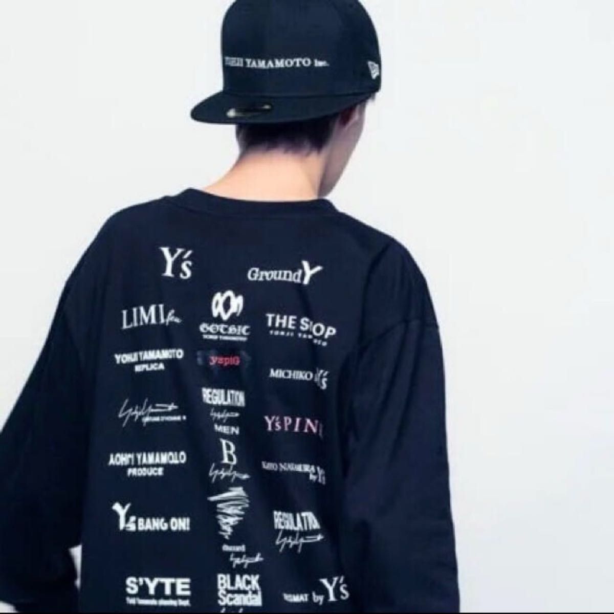 【Yohji Yamamoto×NewEra☆コラボ】BOXロゴ長袖Tシャツ★送料込 レア yohjiyamamoto×new errコラボ ロンT XXL ヨウジヤマモト