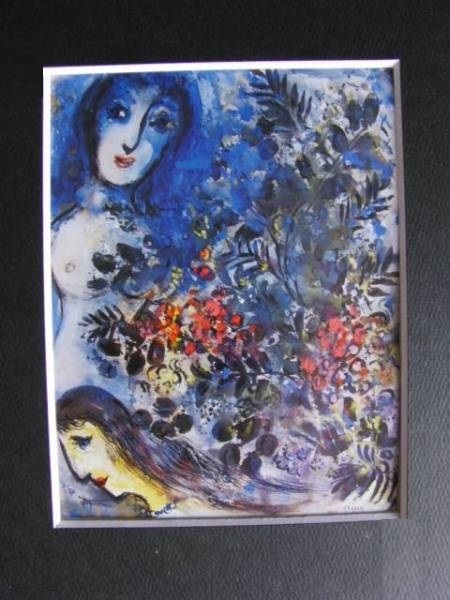 Marc Chagall,LA BELLE DE NUIT, overseas edition super rare rezone, new goods high class frame attaching, free shipping, condition excellent,y321
