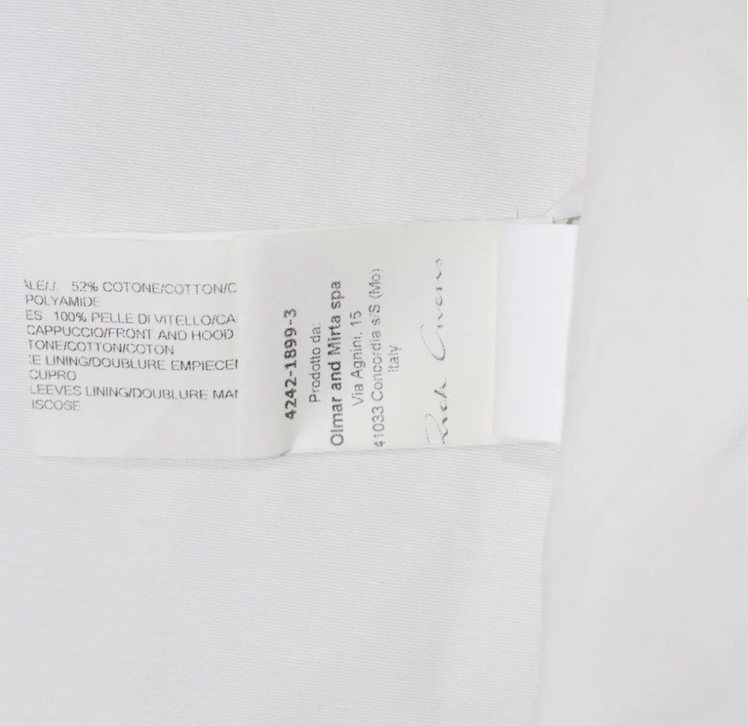限定商品 Rick Owens リックオウエンス コート ホワイト サイズM 限定商品 Rick Owens リックオウエンス コート ホワイト サイズM