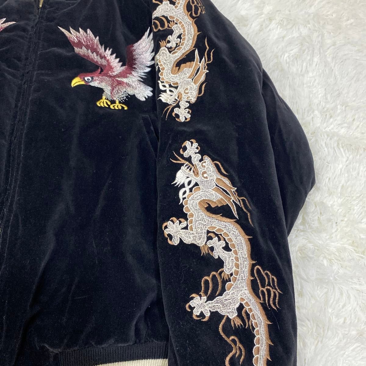JAKE 別珍スカジャン 刺繍 ドラゴン イーグル 龍 虎 ベロア JAKE 別珍スカジャン 刺繍 ドラゴン イーグル 龍 虎 ベロア