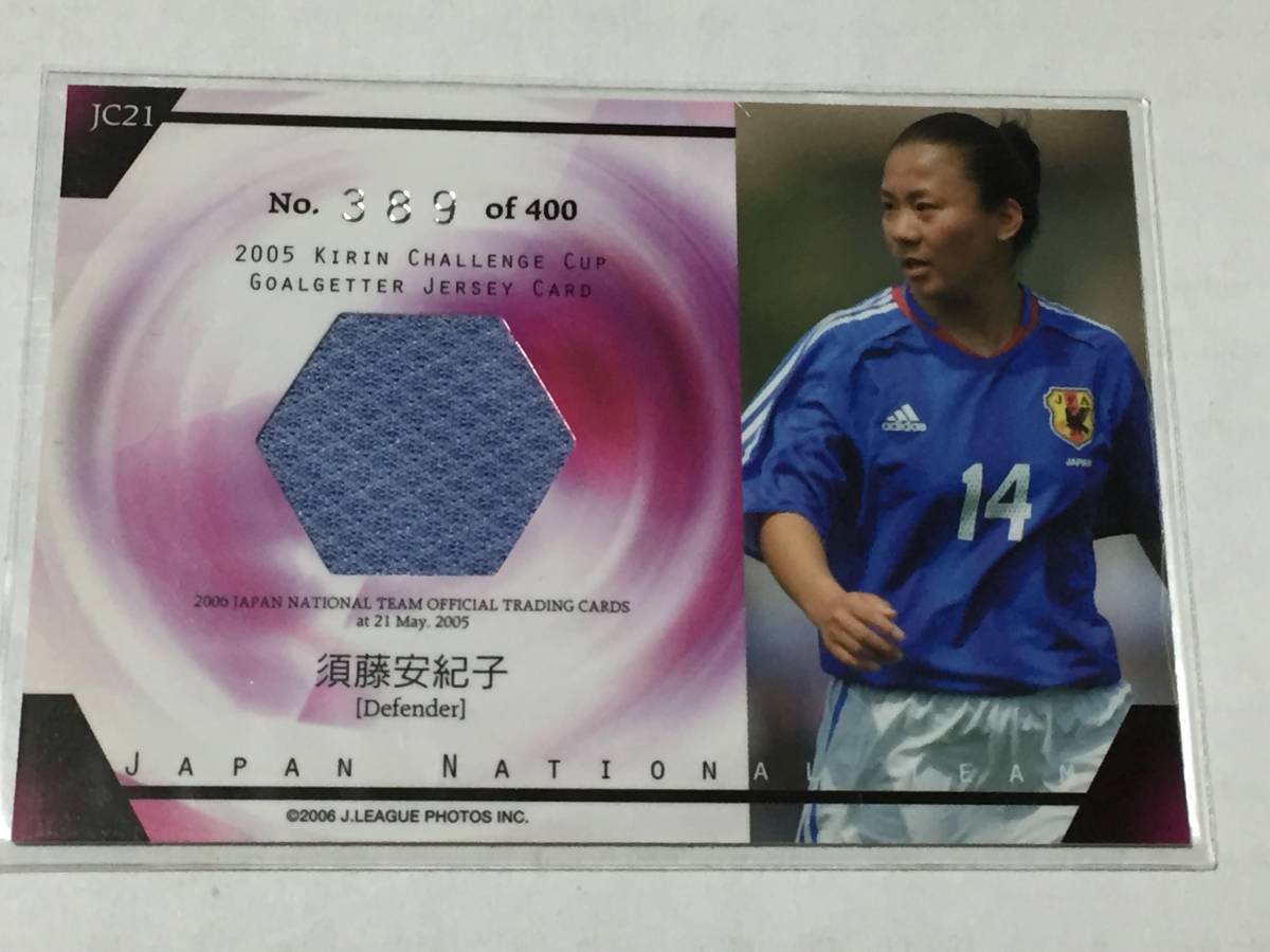 ◆2006日本代表　なでしこジャパン　須藤安紀子　ジャージカード　400枚限定◆_画像2