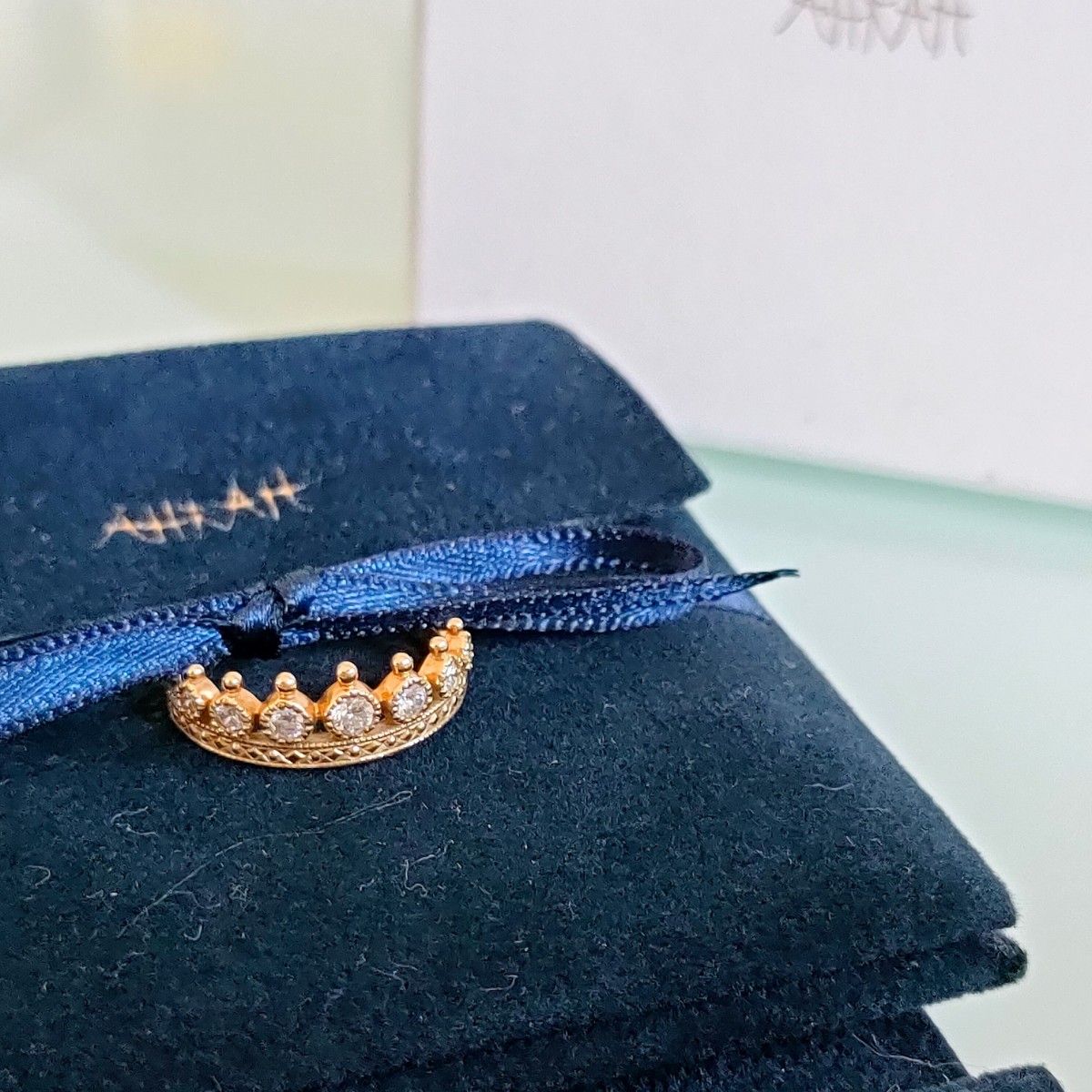 AHKAH K18 YG ダイヤモンド 0 2ct ロイヤルティアラ リング 10号 AHKAH K18 YG ダイヤモンド 0 2ct ロイヤルティアラ リング 10号