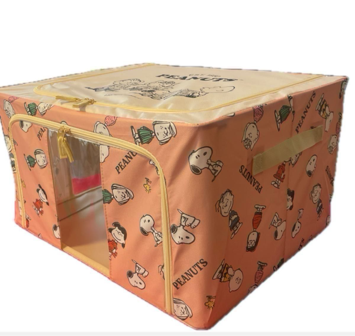 SNOOPY 2セット商品 新秋デザイン 窓付き収納BOX ピンク 重ねOK SNOOPY 2セット商品 新秋デザイン 窓付き収納BOX ピンク 重ねOK