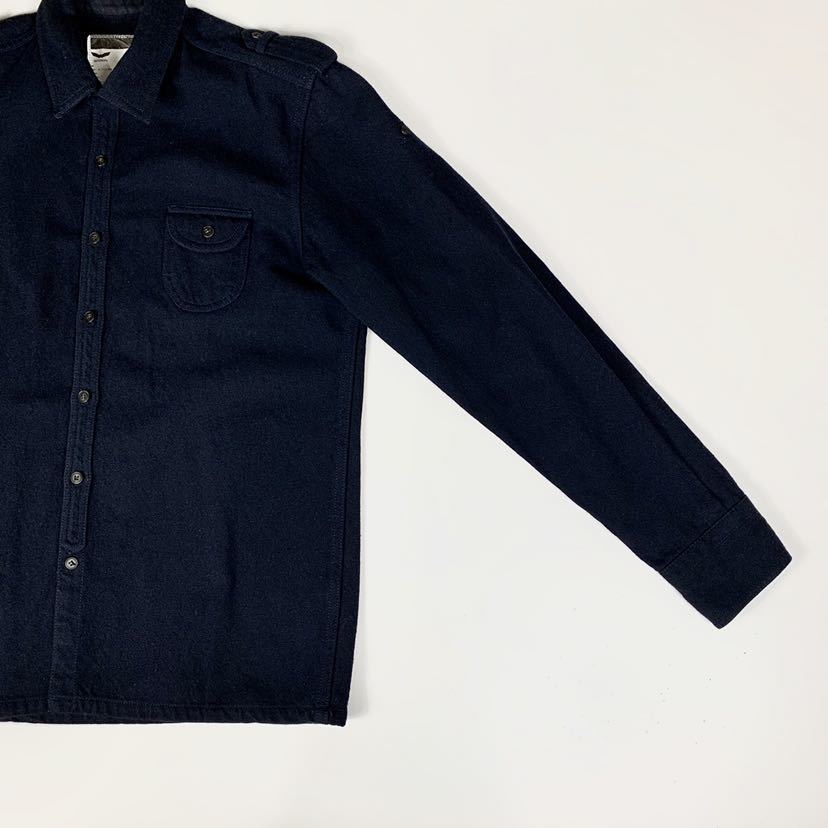 日本製 BEDWIN ベドウィン 長袖シャツ ワークシャツ ミリタリージャケット ウール size M 初期 オールド ダークネイビー