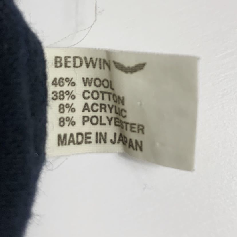 日本製 BEDWIN ベドウィン 長袖シャツ ワークシャツ ミリタリージャケット ウール size M 初期 オールド ダークネイビー