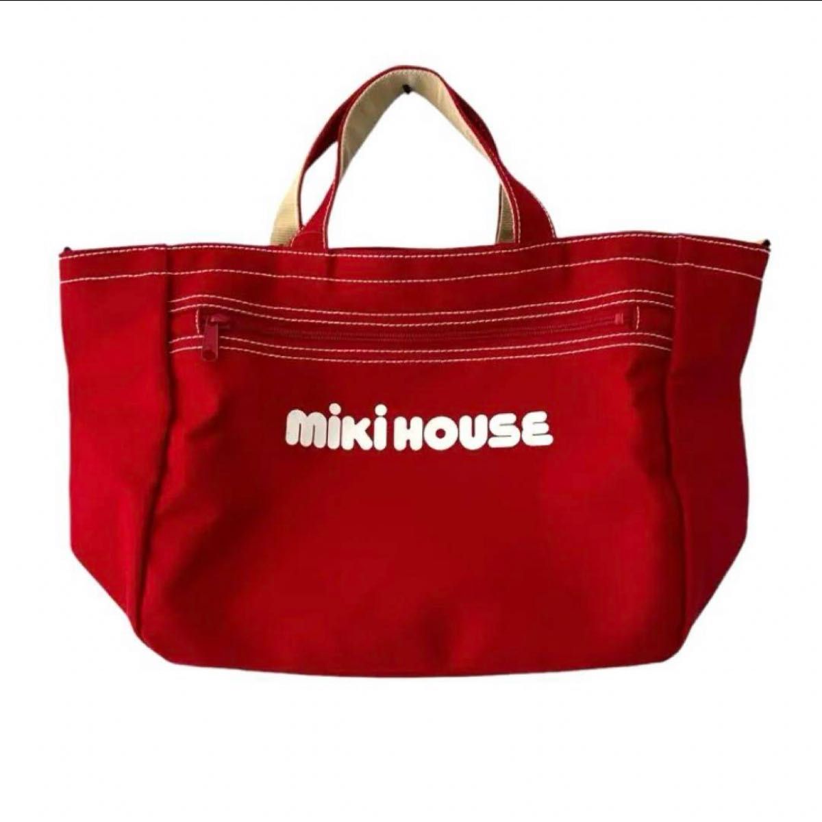 mikiHOUSE 新品 マザーズ トートバッグ 赤 ショルダー付き mikiHOUSE 新品 マザーズ トートバッグ 赤 ショルダー付き