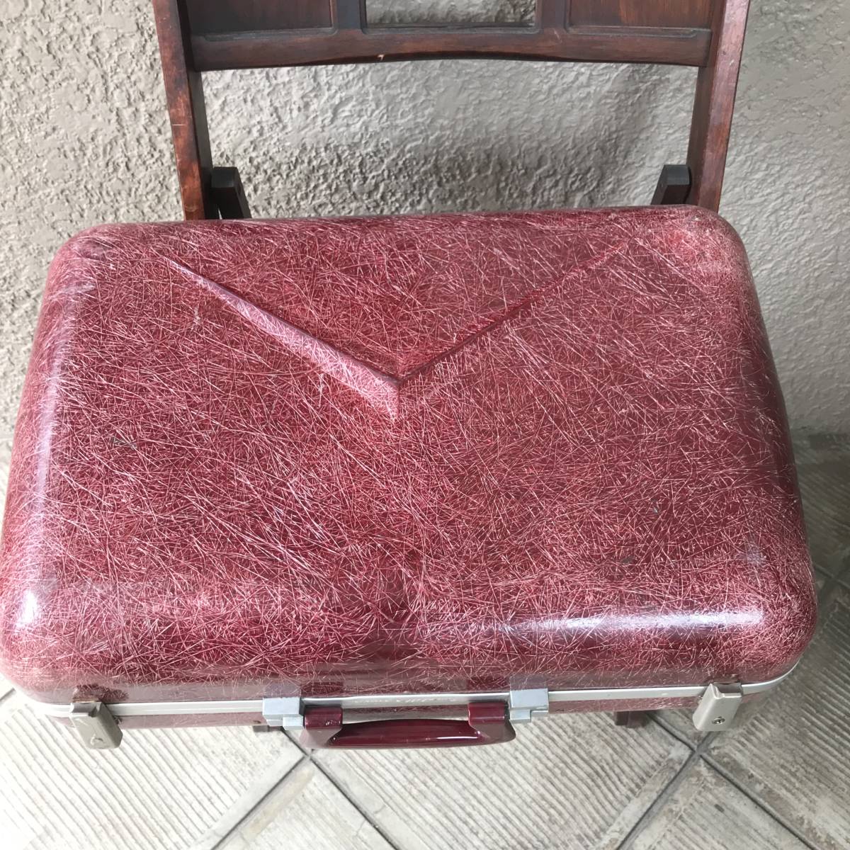  rare goods!50\'s~60\'s USA America antique fibre glass attache case / Vintage west coastal area 40\'s old clothes Mid-century England 