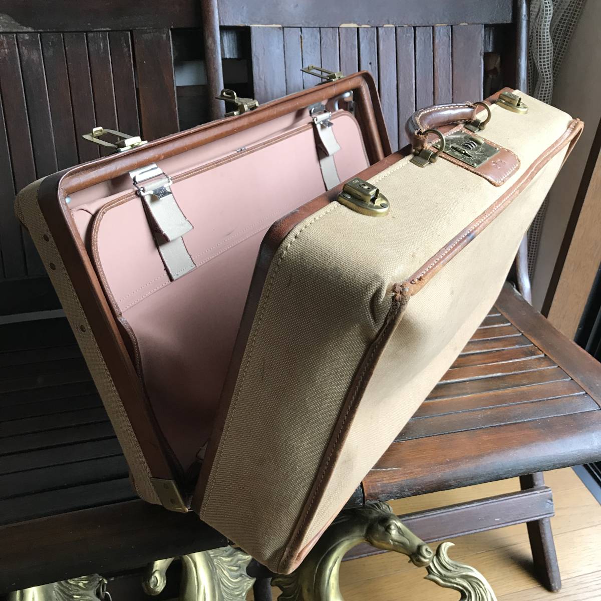 超レア！30's～ Hartmann Luggage ハートマンUSA製ヴィンテージ旅行/アンティークアメリカアンティーク紳士イギリス古着トラッド_画像5