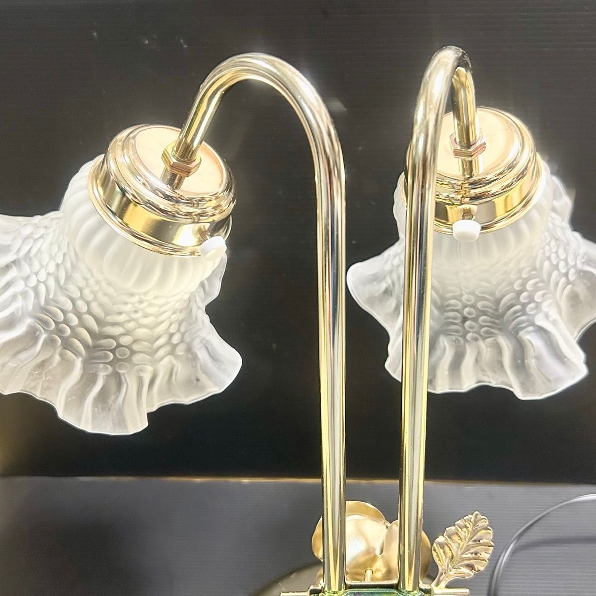 極美品】桜井製作所 ペアロイヤルスタンド リリーフラワー 2灯 極美品】桜井製作所 ペアロイヤルスタンド リリーフラワー 2灯