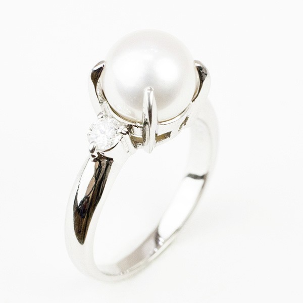 Pt900パールダイヤリング 0.23ct cardiologiaintegrada.com.br