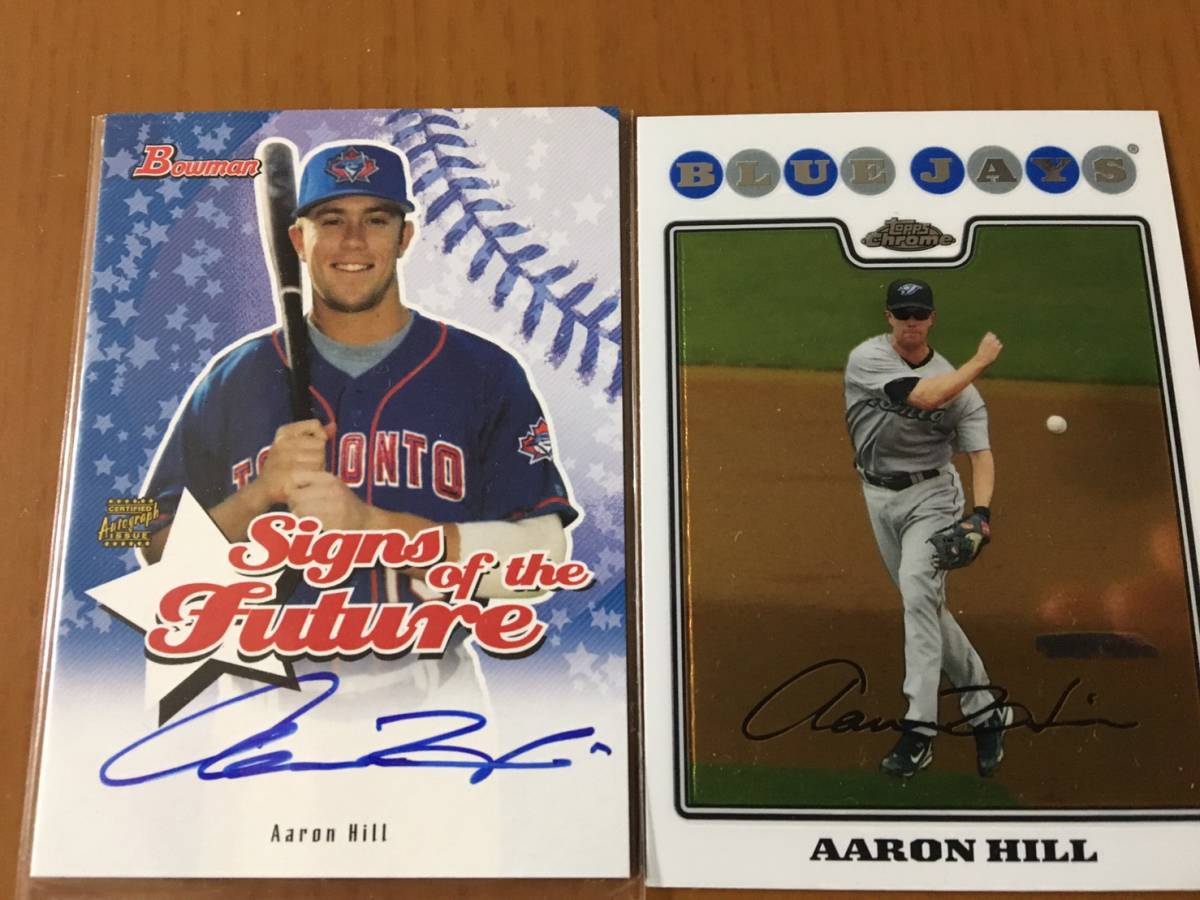 【元Bluejays/Aaron Hill/MLB通算1501H,162HR】2004 Bowman Signs of the Future Auto _画像1