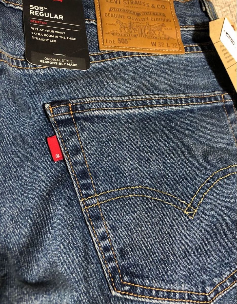 リーバイス 505 REGULAR W32 L32 ストレッチ 新品 タグ付 リーバイス 505 REGULAR W32 L32 ストレッチ 新品 タグ付