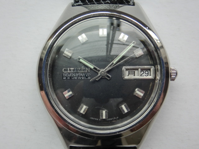 シチズン メンズ腕時計 セブンスターV2 オートマチック 自動巻き 黒文字盤