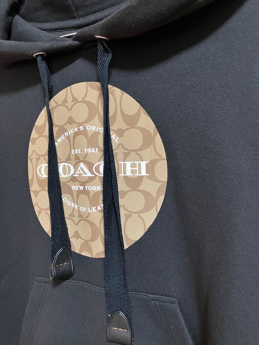 コーチ coach パーカー 前ポケット付きブラック サイズXS155 コーチ coach パーカー 前ポケット付きブラック サイズXS155