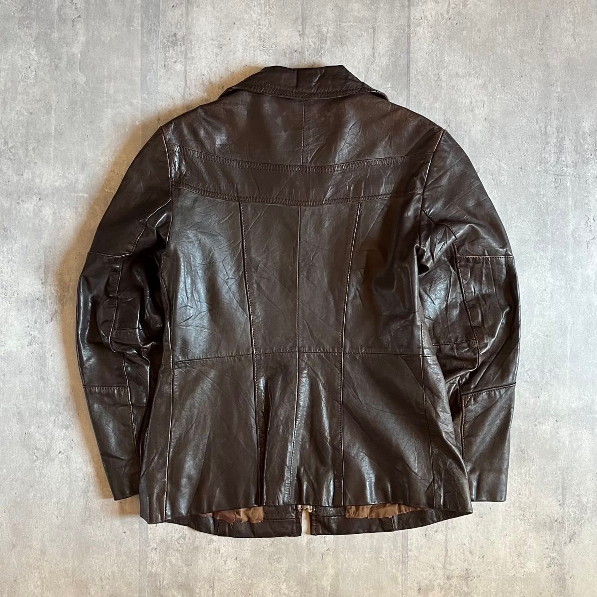 70s vintage】レザージャケット 本革 デカ襟 ヒッピー 古着 70s vintage】レザージャケット 本革 デカ襟 ヒッピー 古着