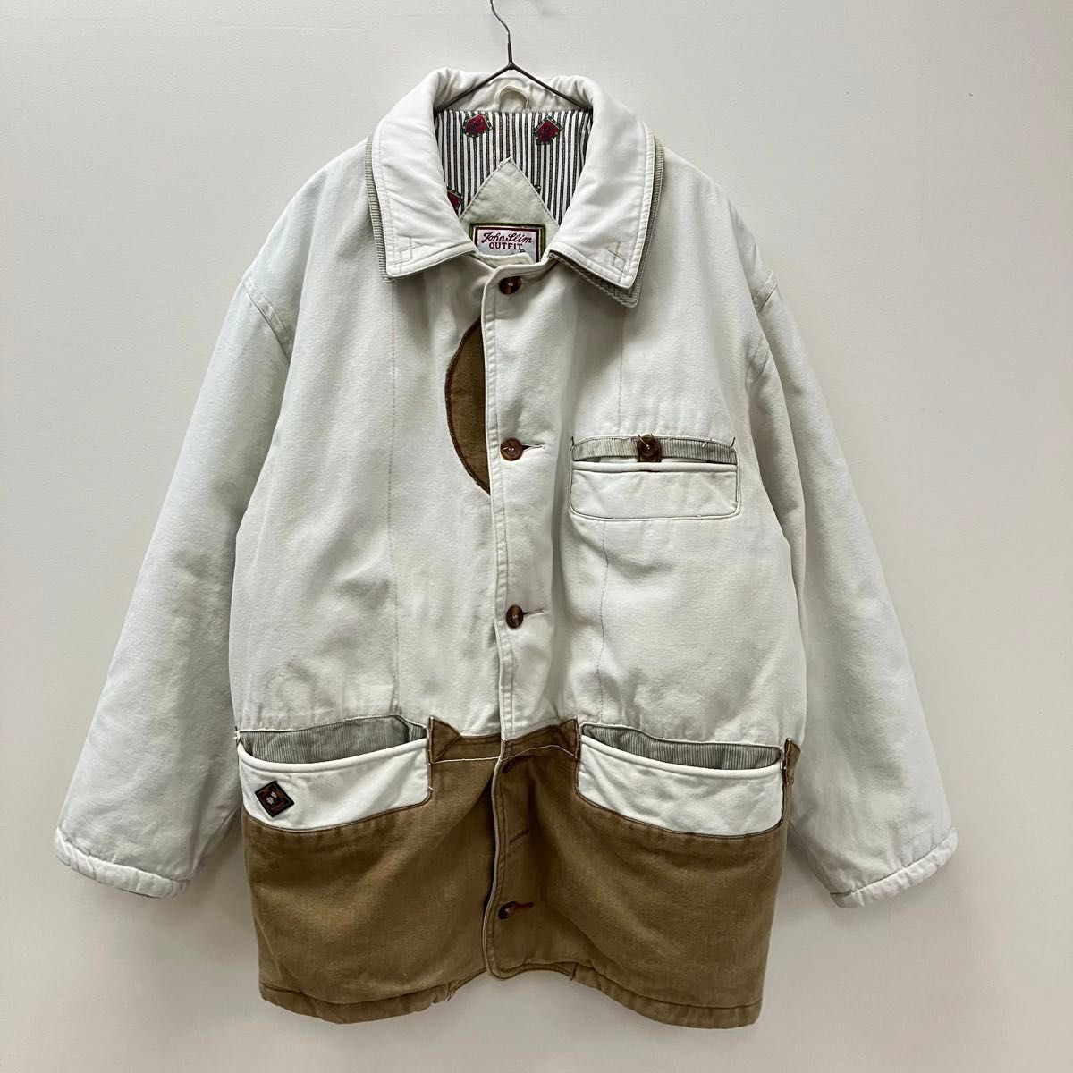 美品】古着 80s ダック生地 中綿 ハンティングジャケット メンズ 美品】古着 80s ダック生地 中綿 ハンティングジャケット メンズ