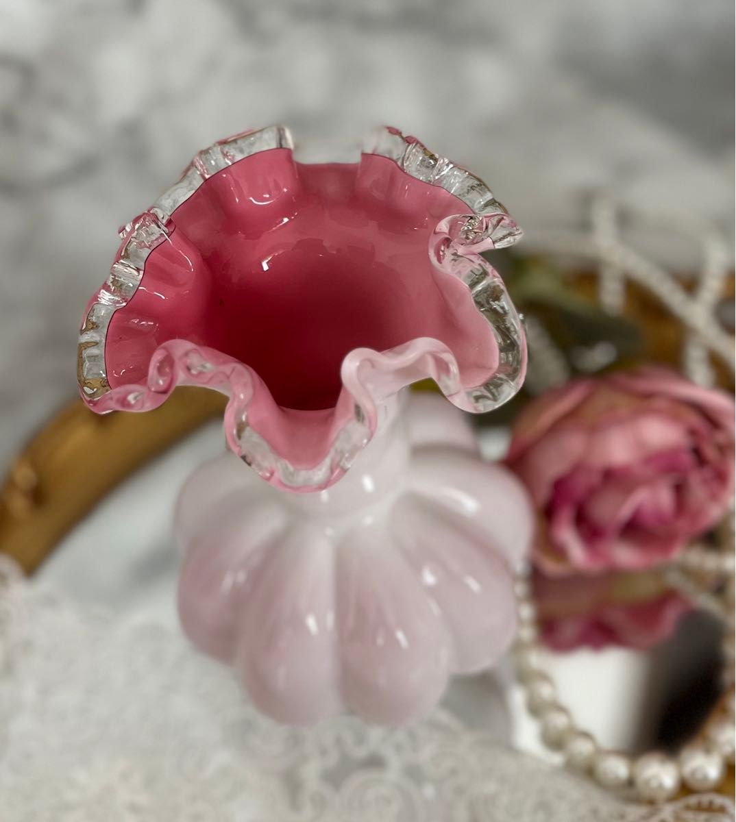 フェントン 花瓶 ガラス瓶 花器 ビンテージ アンティーク Fenton フェントン 花瓶 ガラス瓶 花器 ビンテージ アンティーク Fenton