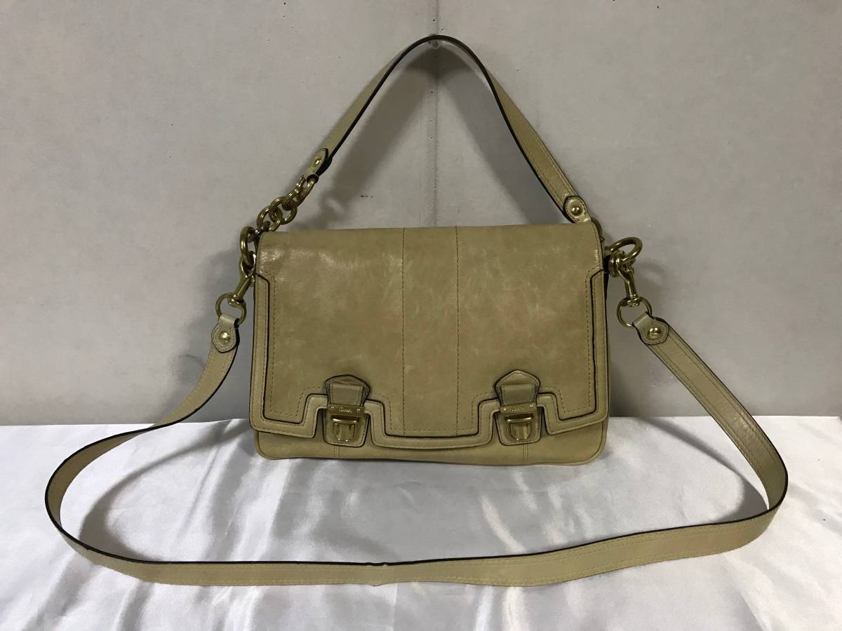 美品本物コーチCOACH本革レザー2wayショルダーハンドバッグバック