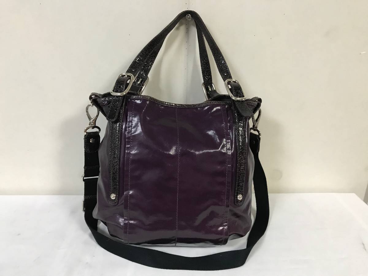  genuine article Tod's TODS original leather 2way nylon handbag teka big tote bag Boston shoulder bag business purple travel travel lady's 