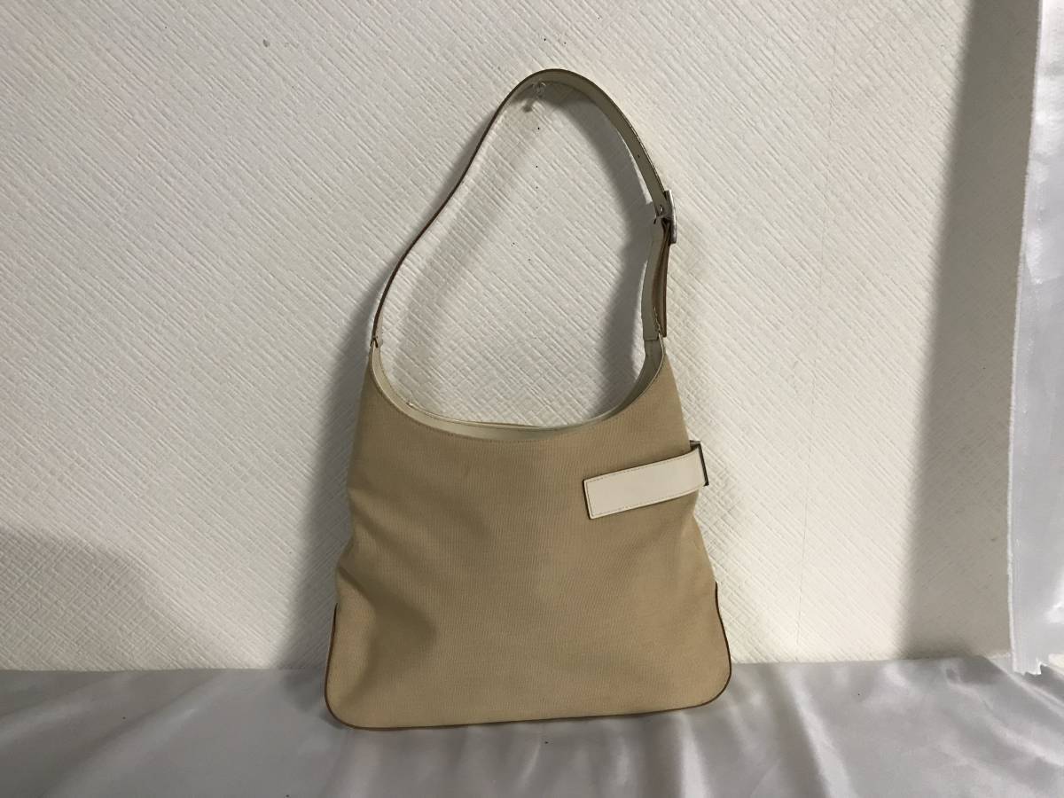 美品本物フェラガモFERRAGAMO本革レザーキャンバスガンチーニワン