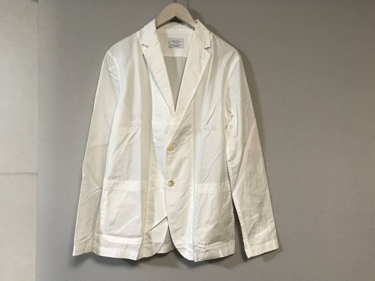 極 本物エディフィスEDIFICEシャツ薄手2Bテーラードドレスシャツジャケットメンズスーツビジネス白ホワイト46M(ジャケット、上着)｜売買