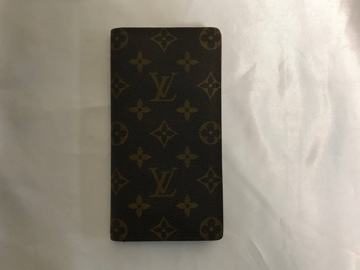 美品本物ルイヴィトンLVモノグラム二つ折り長財布サイフマチ付き札入れ