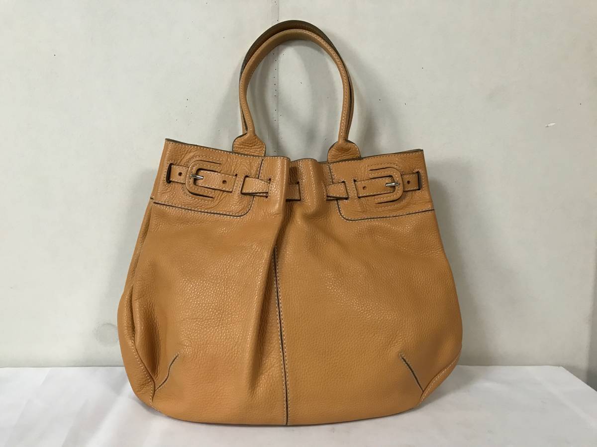 本物トッズTODS本革レザーハンドバッグデカビッグトートボストンバック