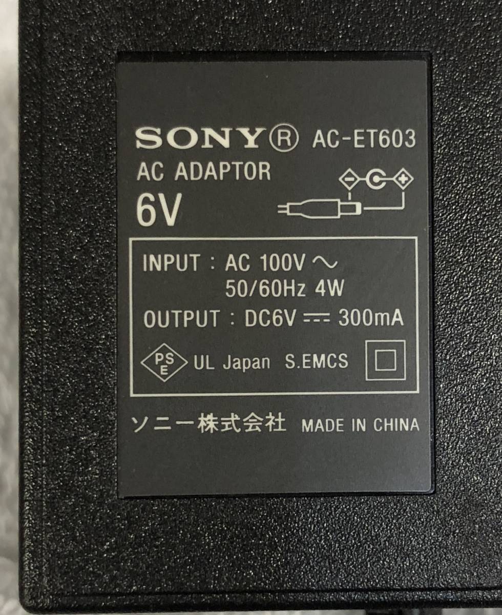 SONY ACアダプター AC-ET603 DC6V300A_画像2