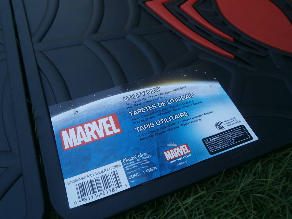 マーベル　アベンジャーズ　スパイダーマン　made in　USA　ラバーフロアーマット　玄関マット ガレージ雑貨 　ラスト1_画像3