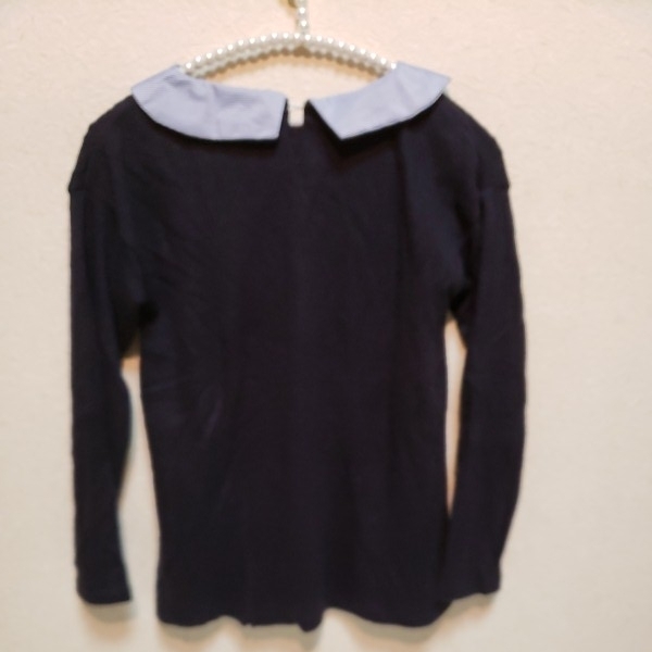 ho. paste A line * thin long sleeve knitted * navy blue *140* collar attaching 